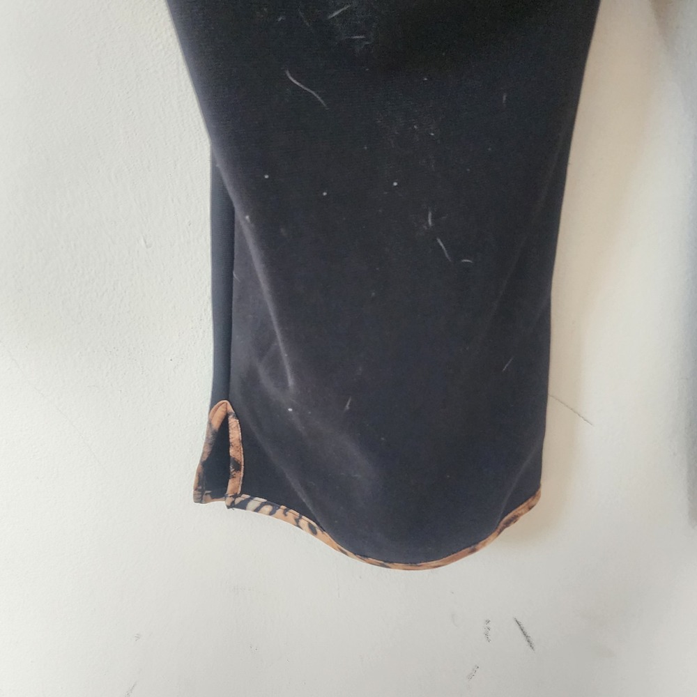 Vintage Y2K Zoey Beth Black Animal Print Capri Pants 3X Made in USA - Picture 7 of 7